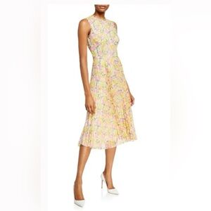 Jason Wu Floral Yellow and Pink Pleated Dress